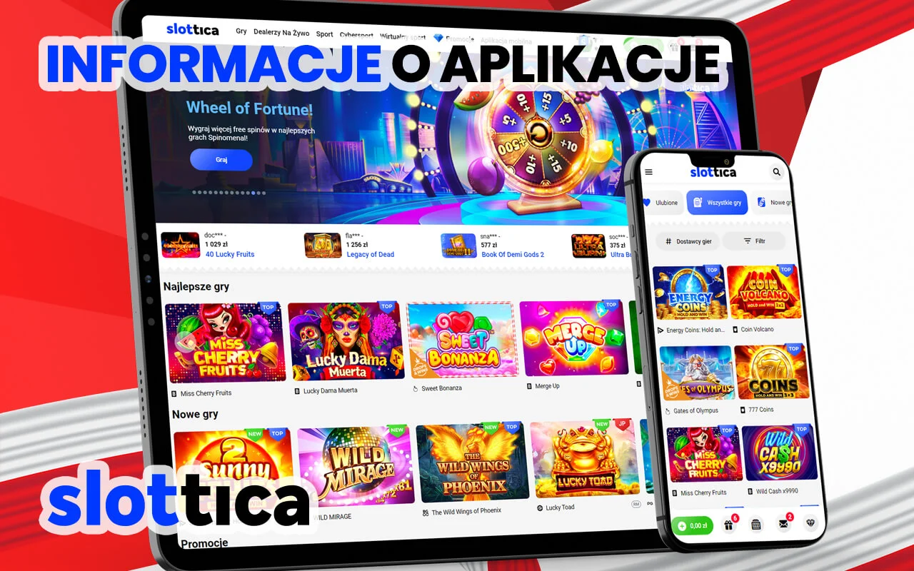 Przeczytaj informacje o aplikacji mobilnej Slottica Casino