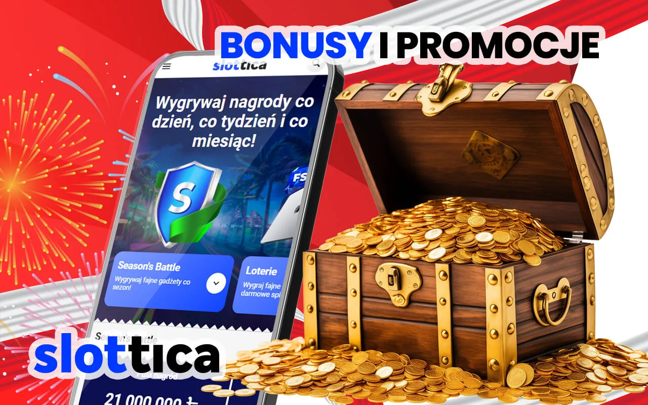 Oferty bonusowe w aplikacji mobilnej Slottica Casino